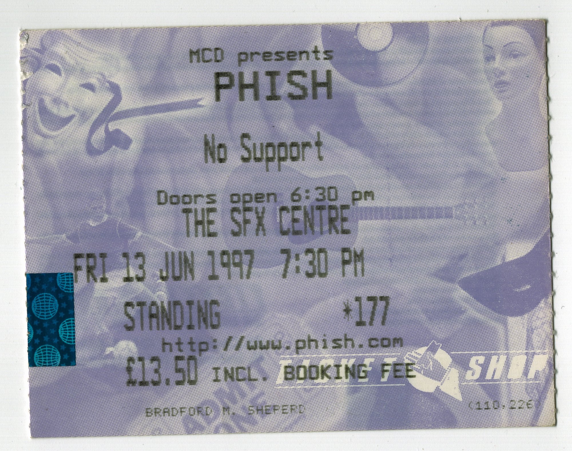 Ticket for 1997-06-13 at The SFX Centre