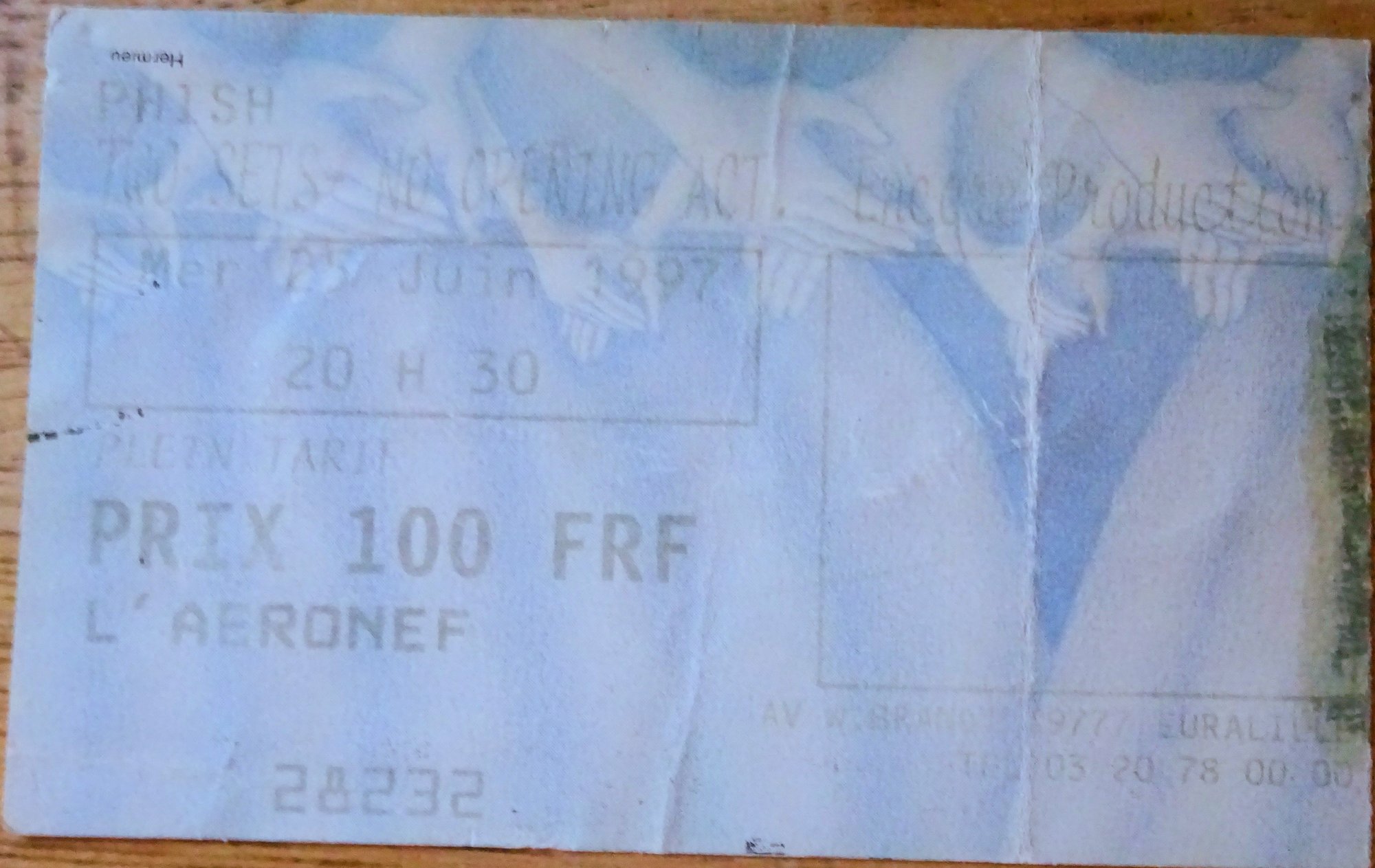 Ticket for 1997-06-25 at L'aeronef