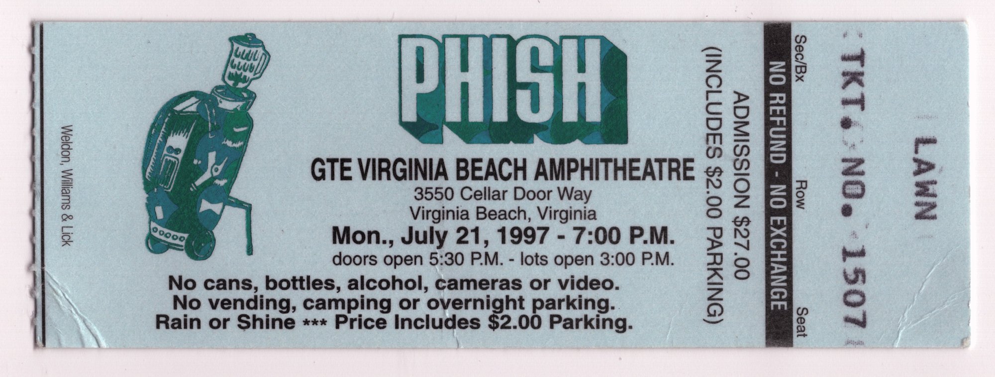 Ticket for 1997-07-21 at GTE