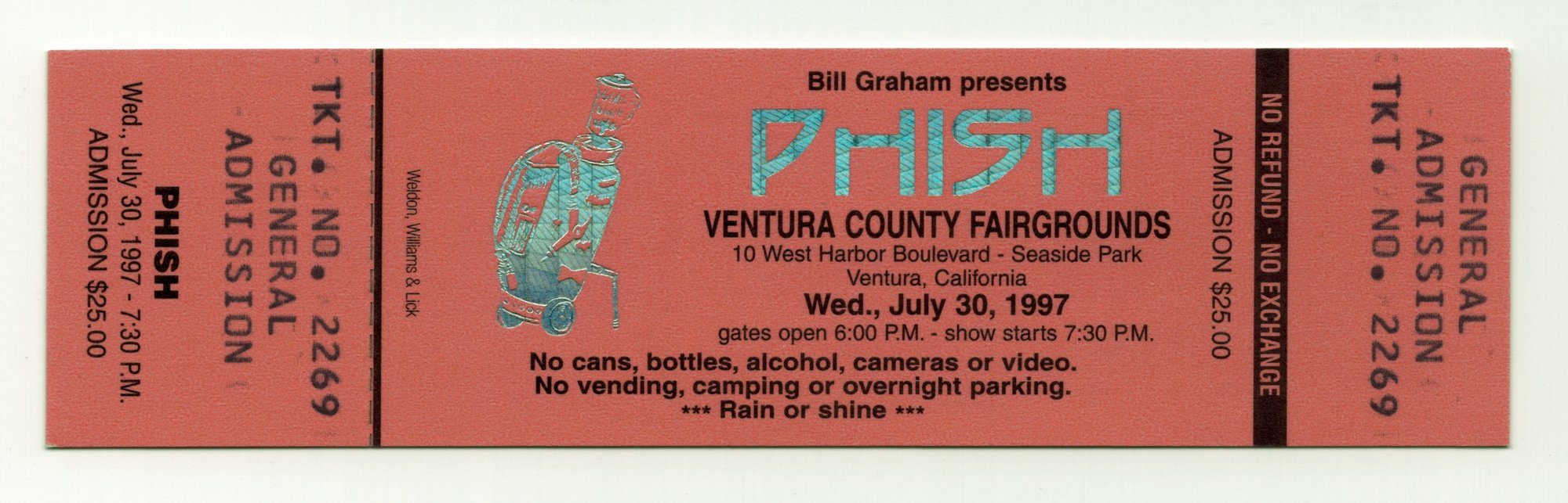 Ticket for 1997-07-30 at Ventura County Fairgrounds