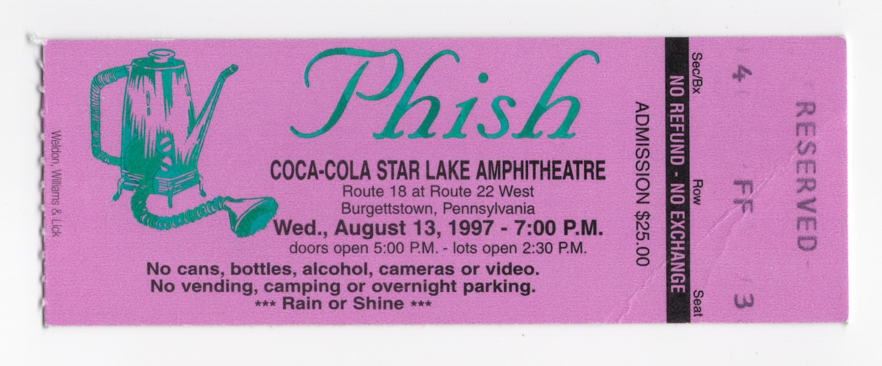 Ticket for 1997-08-13 at Star Lake Amphitheatre