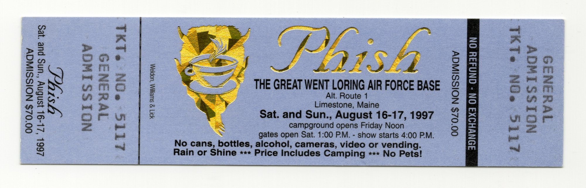 Ticket for 1997-08-16 at The Great Went