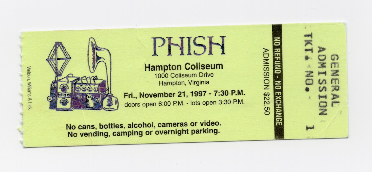 Ticket for 1997-11-21 at Hampton Coliseum
