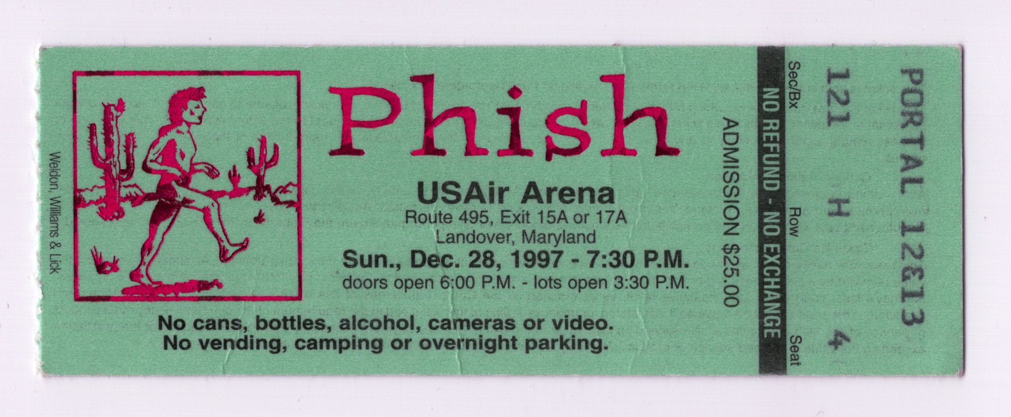 Ticket for 1997-12-28 at USAir Arena