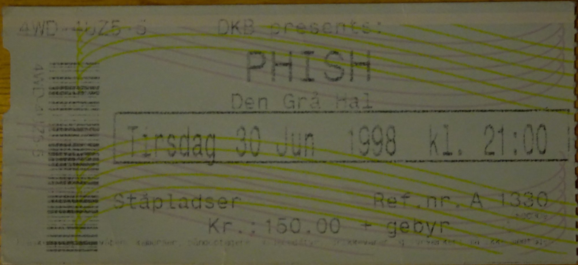 Ticket for 1998-06-30 at The Grey Hall