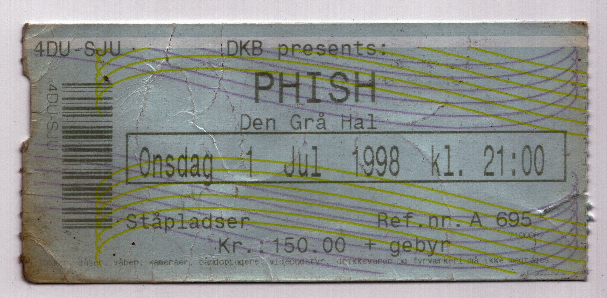 Ticket for 1998-07-01 at The Grey Hall