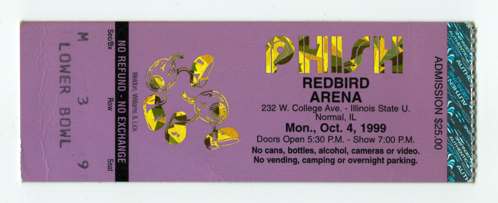 Ticket for 1999-10-04 at Redbird Arena