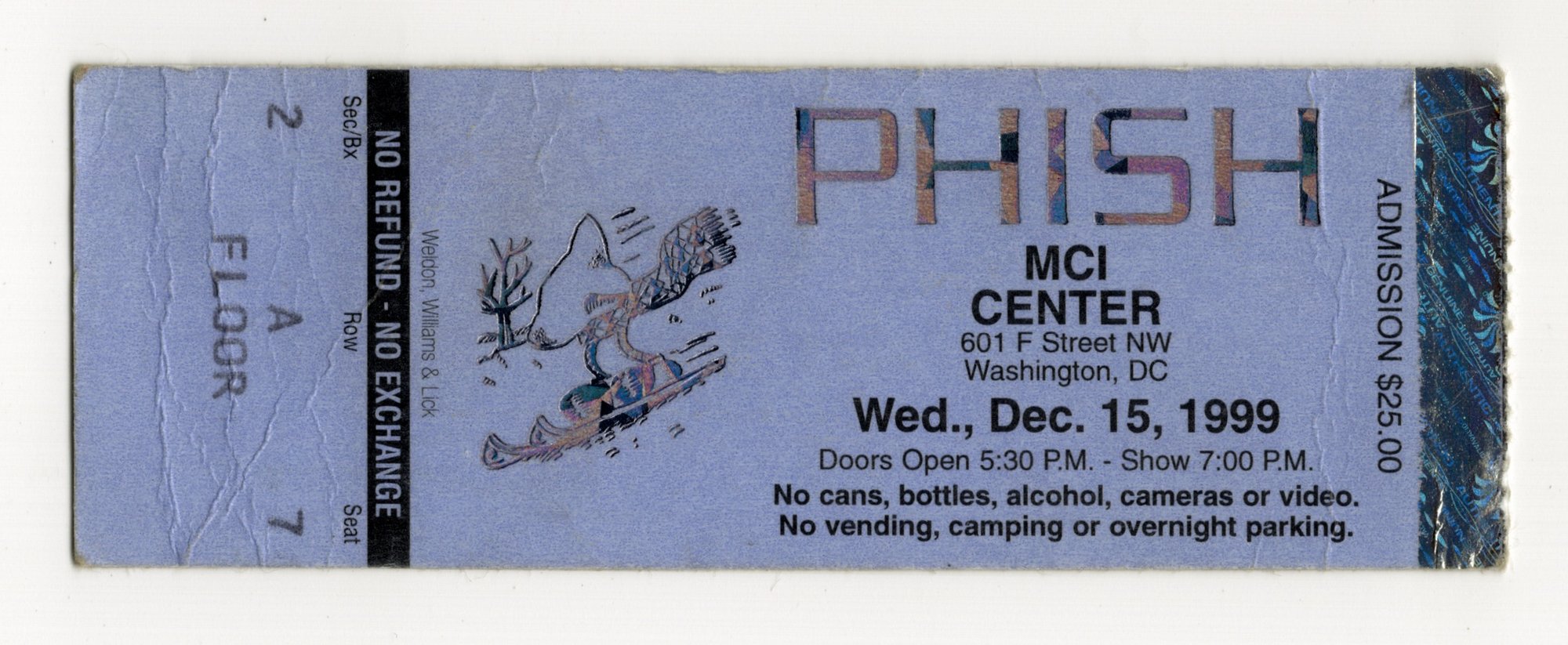 Ticket for 1999-12-15 at MCI Center