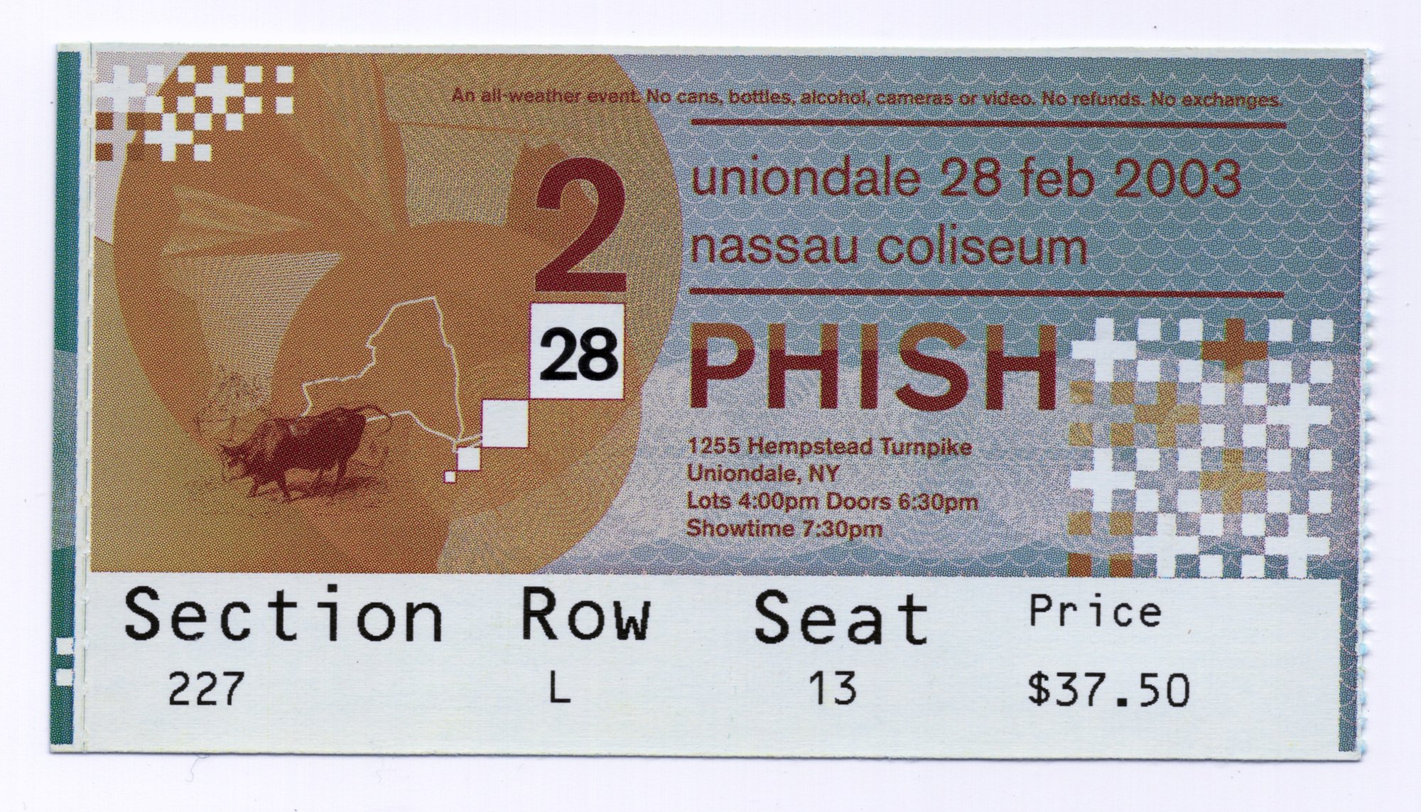 Ticket for 2003-02-28 at Nassau Coliseum