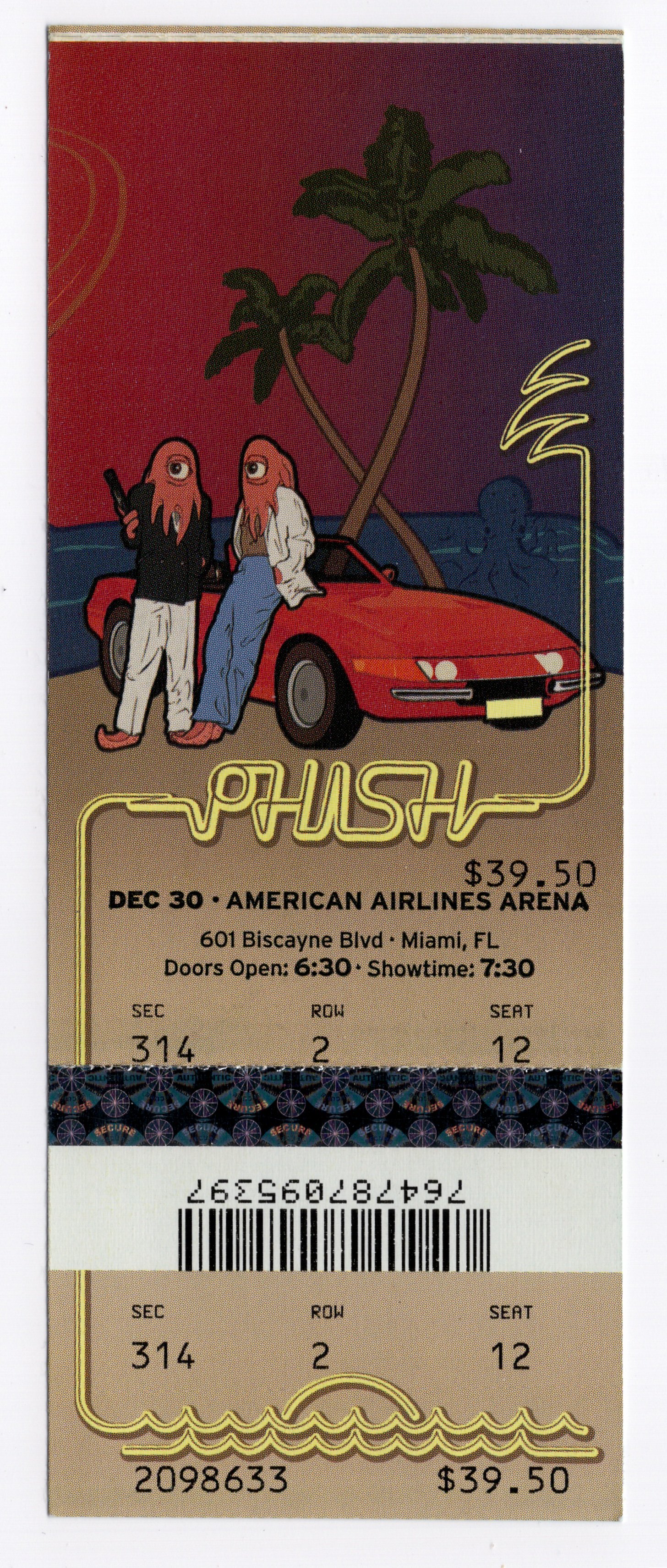 Ticket for 2003-12-30 at American Airlines Arena