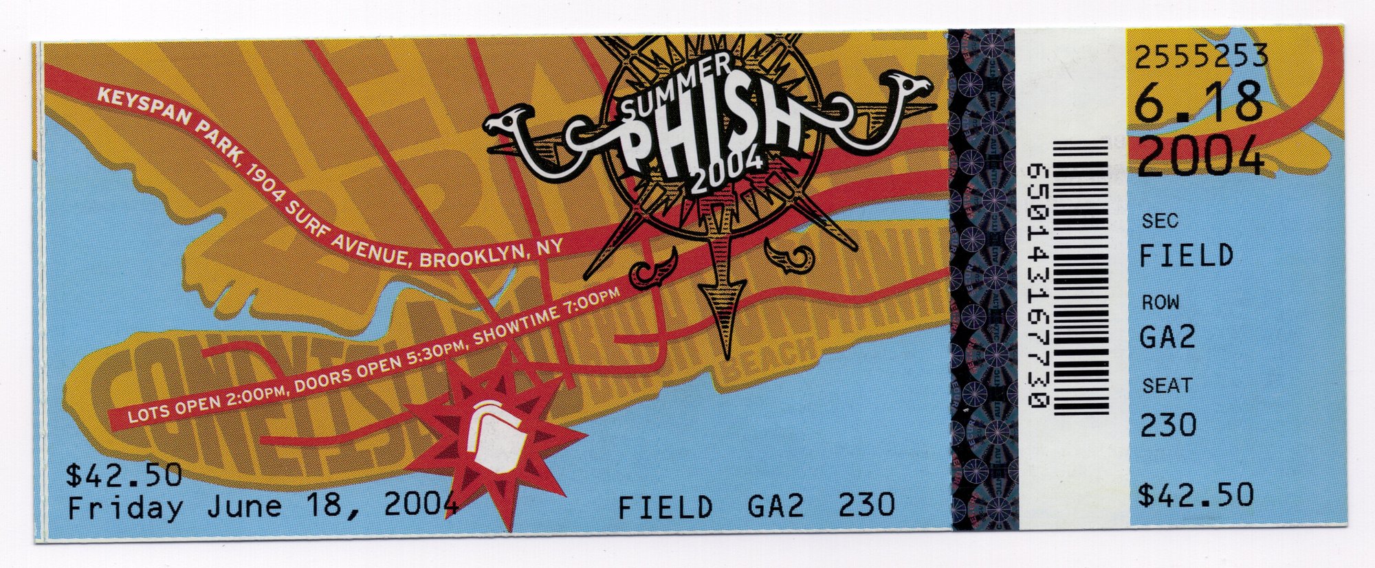Ticket for 2004-06-18 at KeySpan Park