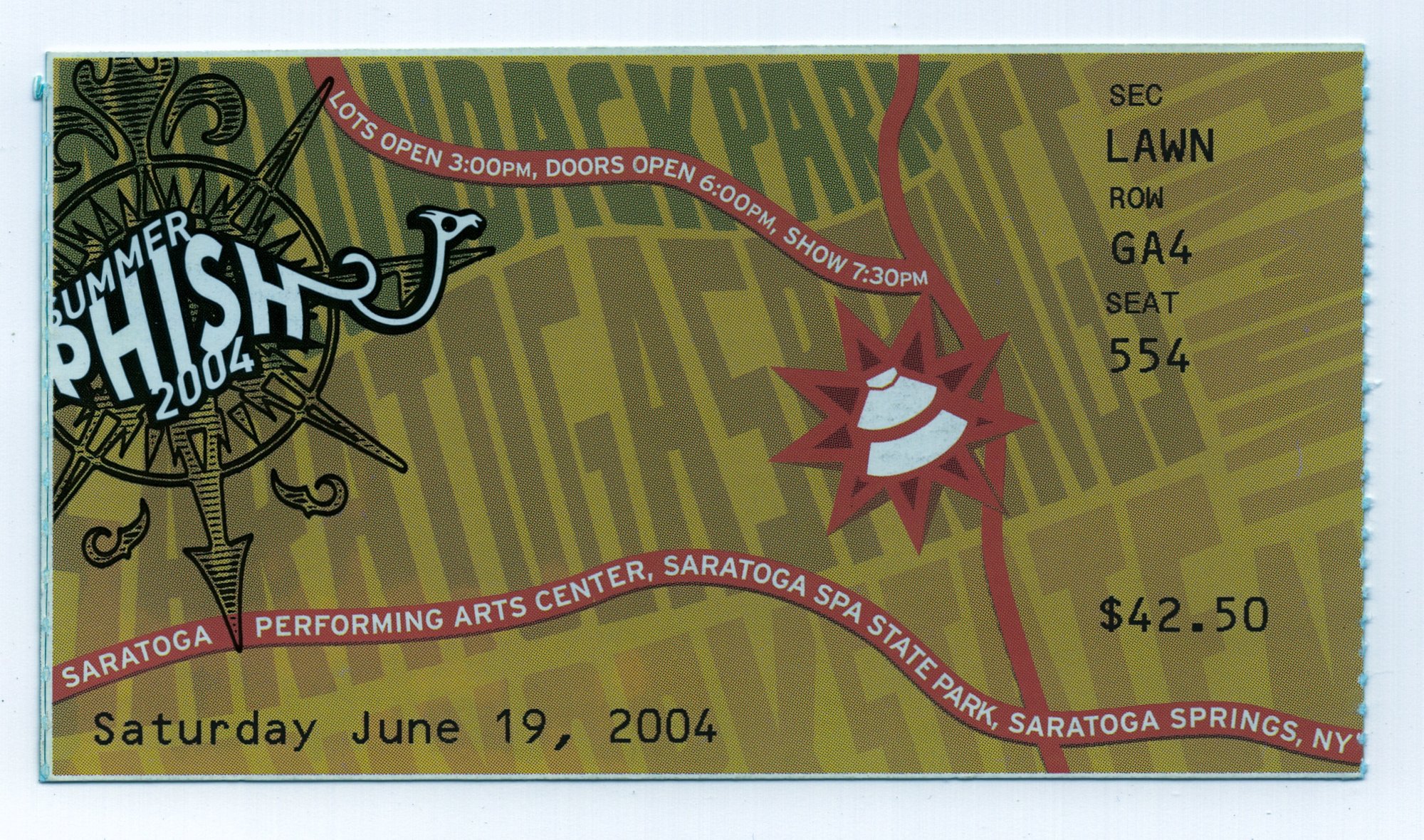 Ticket for 2004-06-19 at Saratoga Performing Arts Center