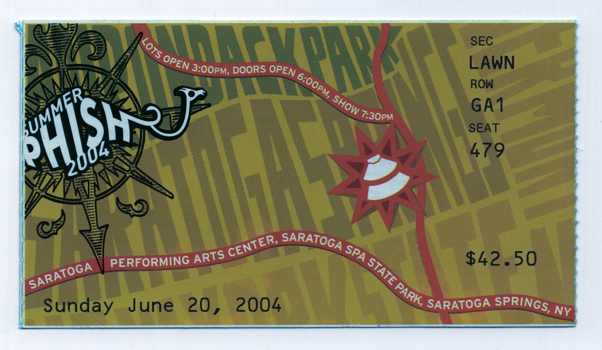 Ticket for 2004-06-20 at Saratoga Performing Arts Center