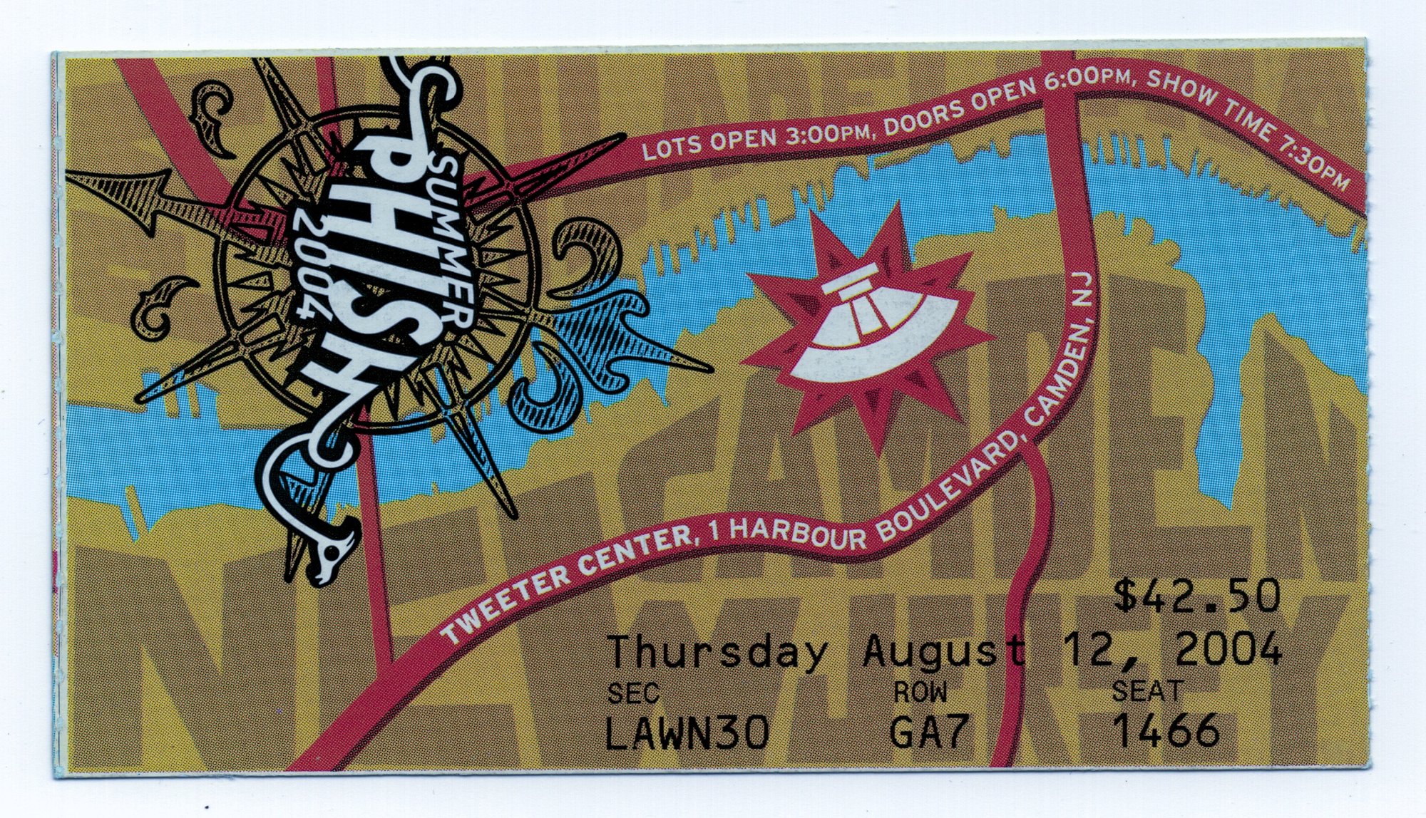 Ticket for 2004-08-12 at Tweeter Center At The Waterfront