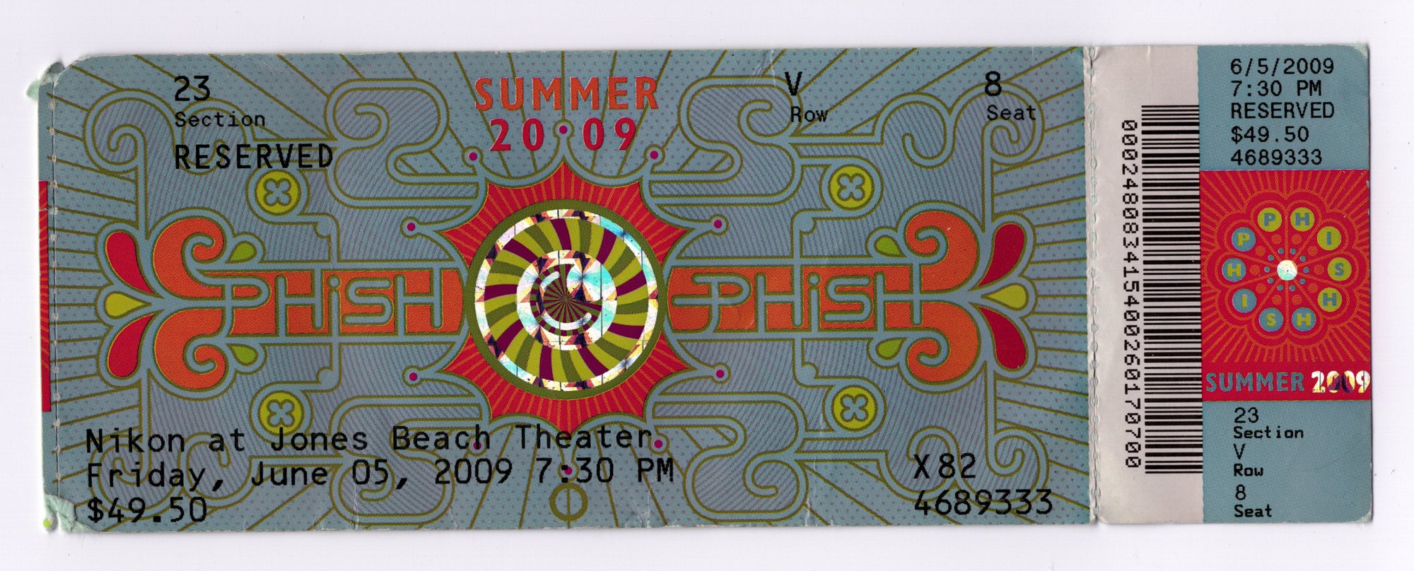 Ticket for 2009-06-05 at Nikon At Jones Beach Theater