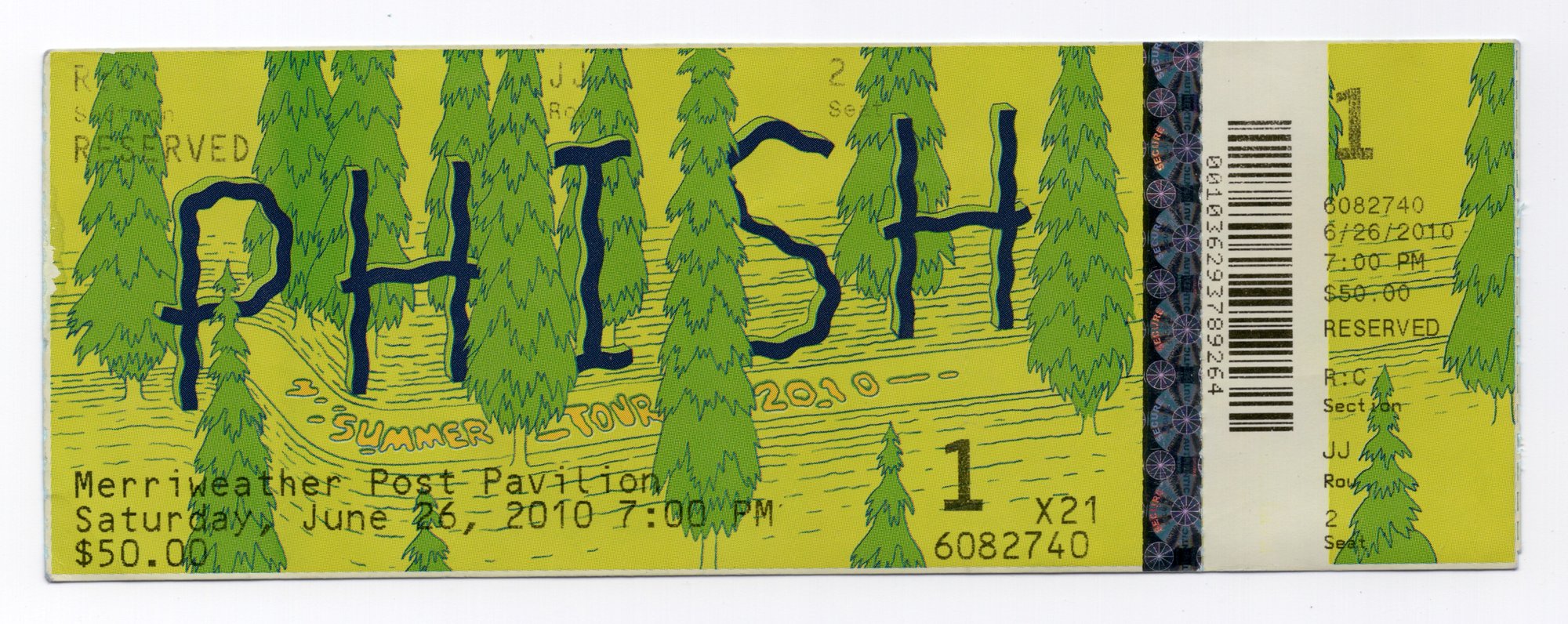 Ticket for 2010-06-26 at Merriweather Post Pavilion