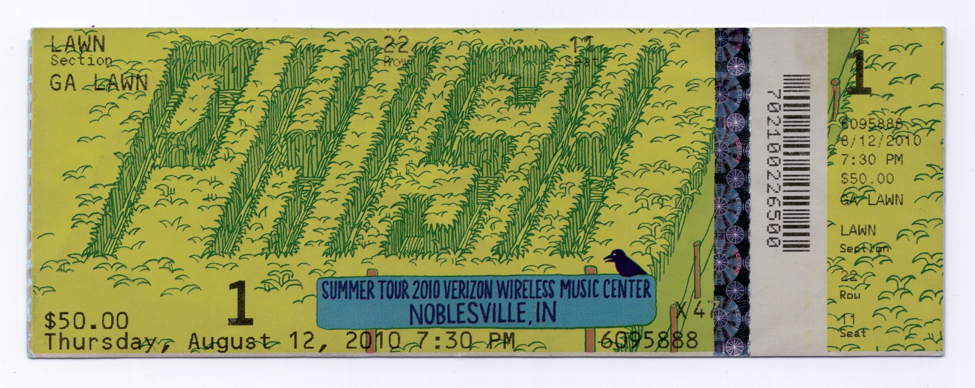 Ticket for 2010-08-12 at Deer Creek