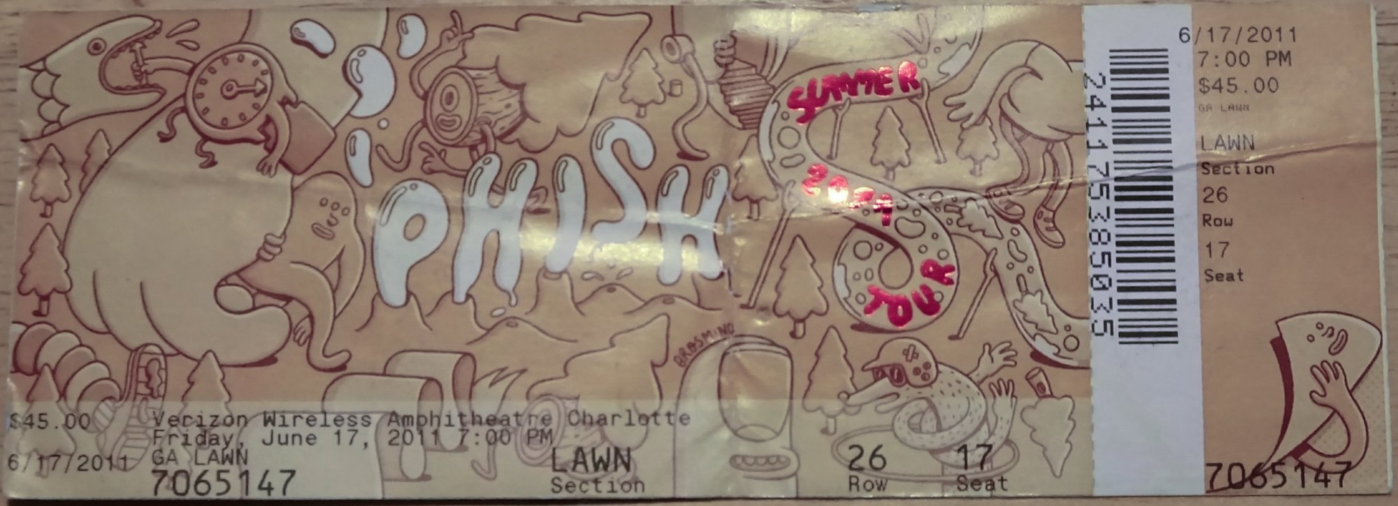 Ticket for 2011-06-17 at Verizon Wireless Amphitheatre