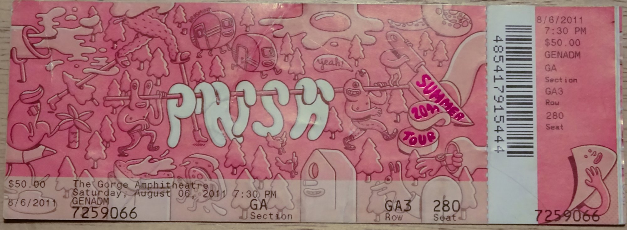 Ticket for 2011-08-06 at Gorge Amphitheatre