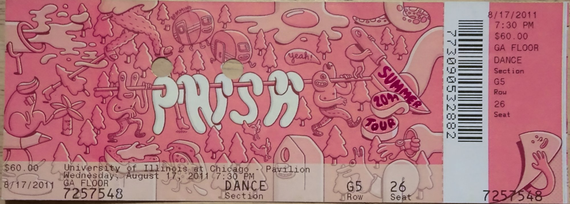 Ticket for 2011-08-17 at UIC Pavilion
