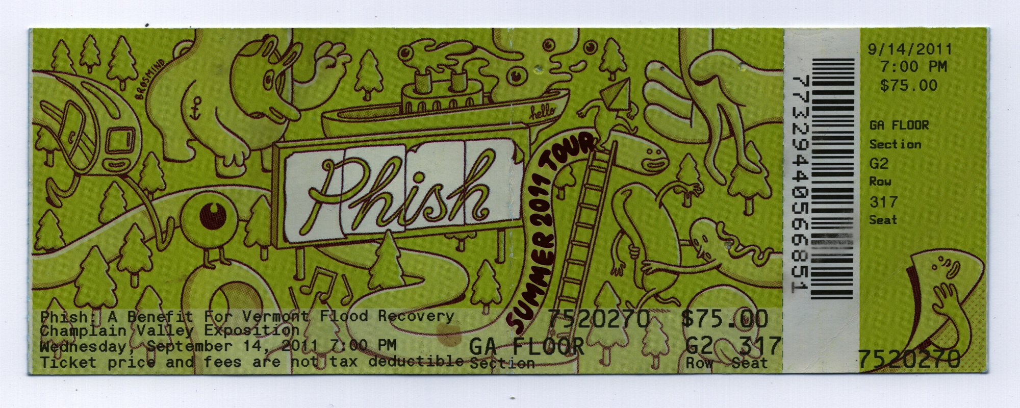 Ticket for 2011-09-14 at Champlain Valley Exposition