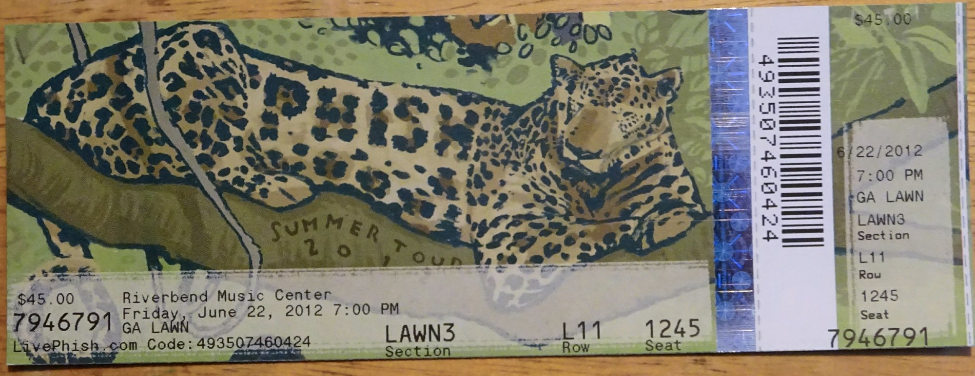 Ticket for 2012-06-22 at Riverbend Music Center