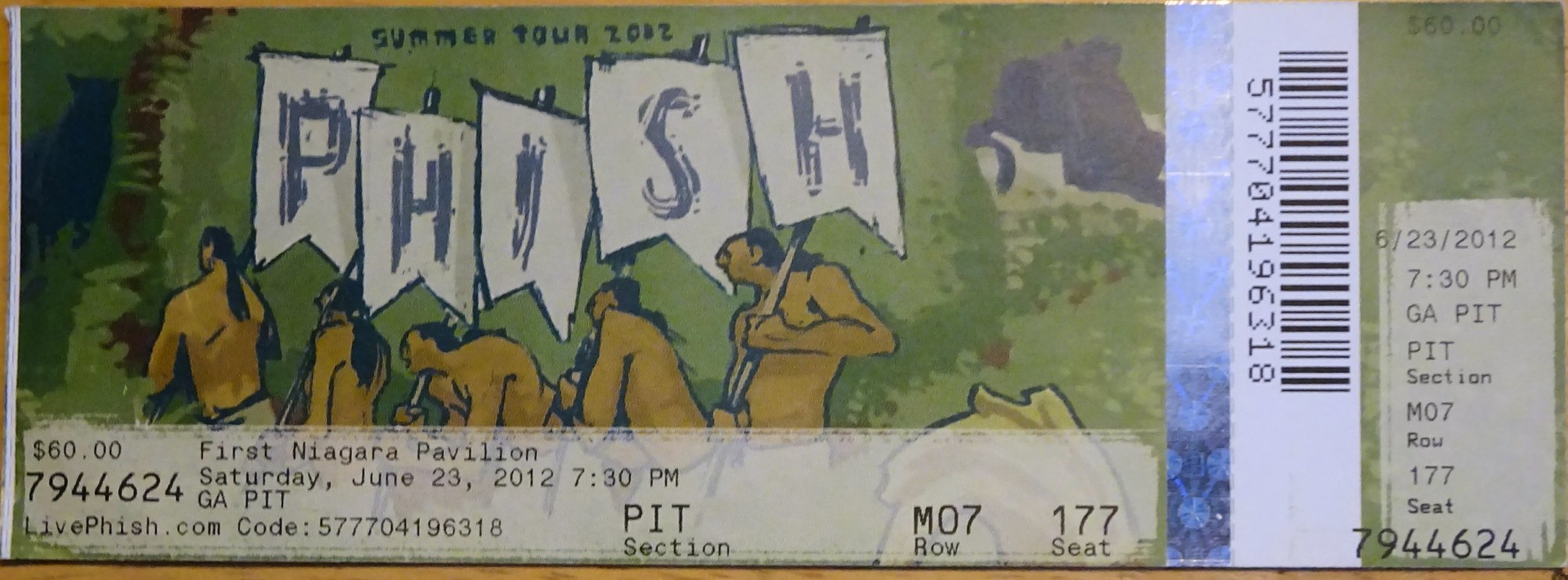 Ticket for 2012-06-23 at First Niagara Pavilion