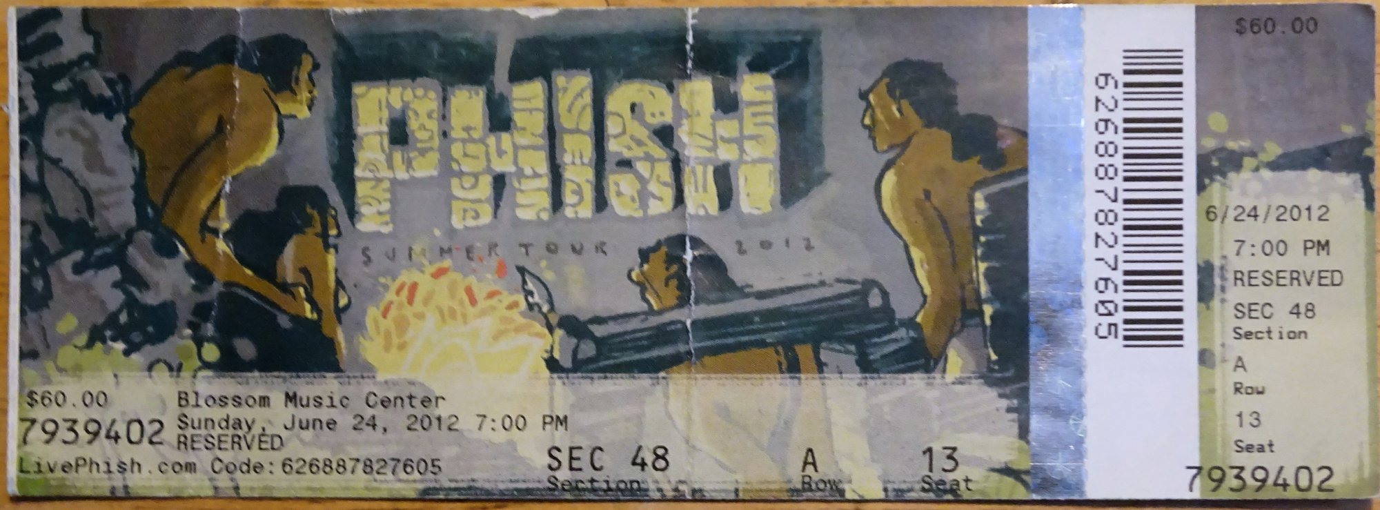 Ticket for 2012-06-24 at Blossom Music Center