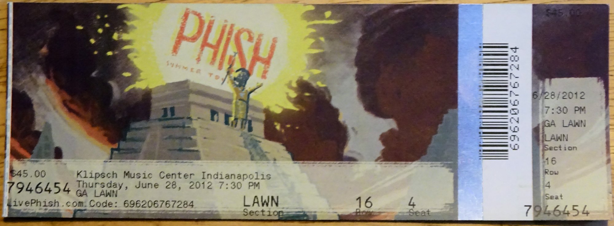 Ticket for 2012-06-28 at Deer Creek