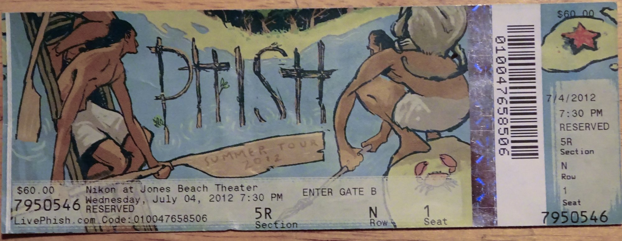 Ticket for 2012-07-04 at Nikon At Jones Beach Theater