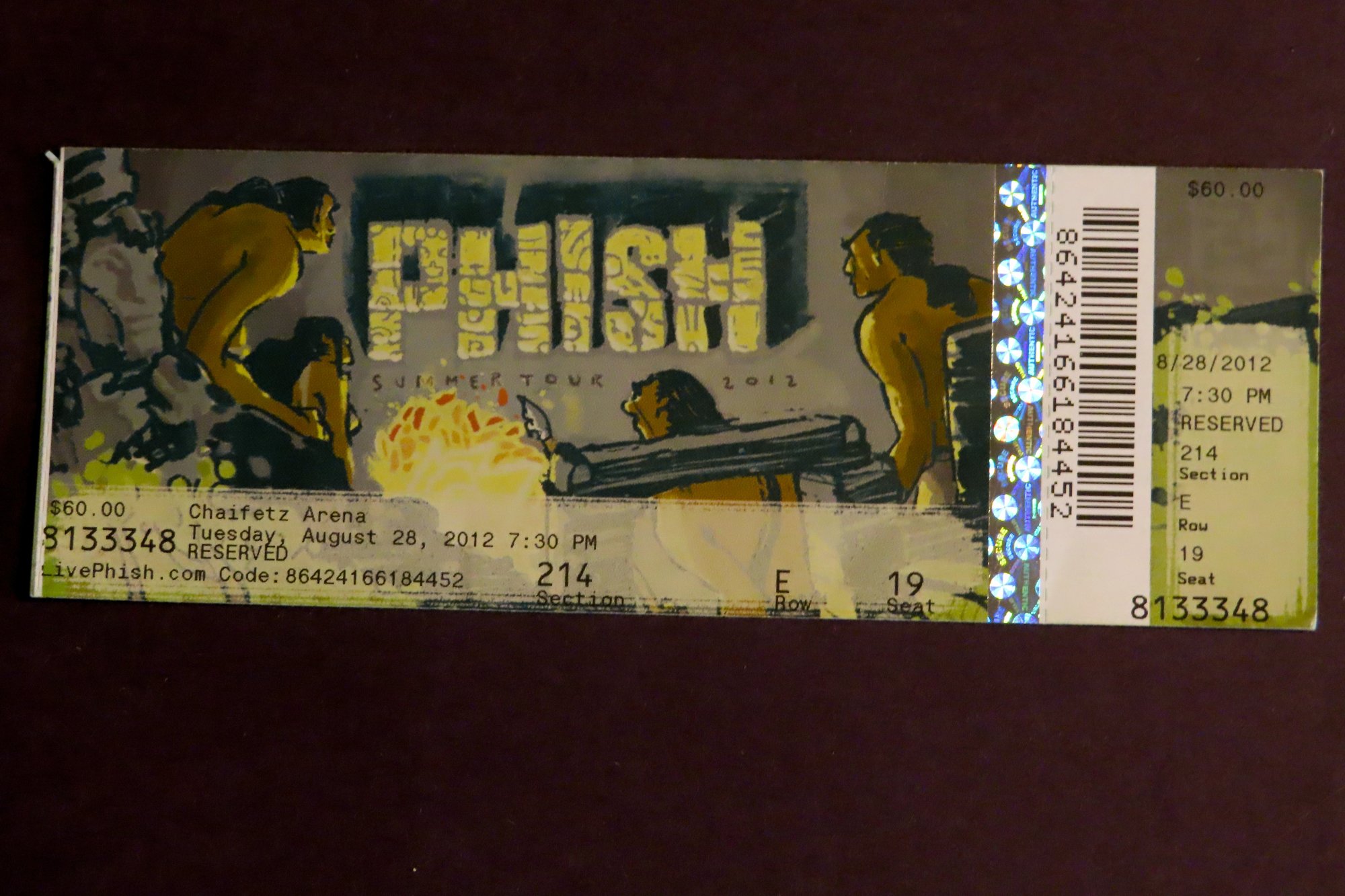 Ticket for 2012-08-28 at Chaifetz Arena