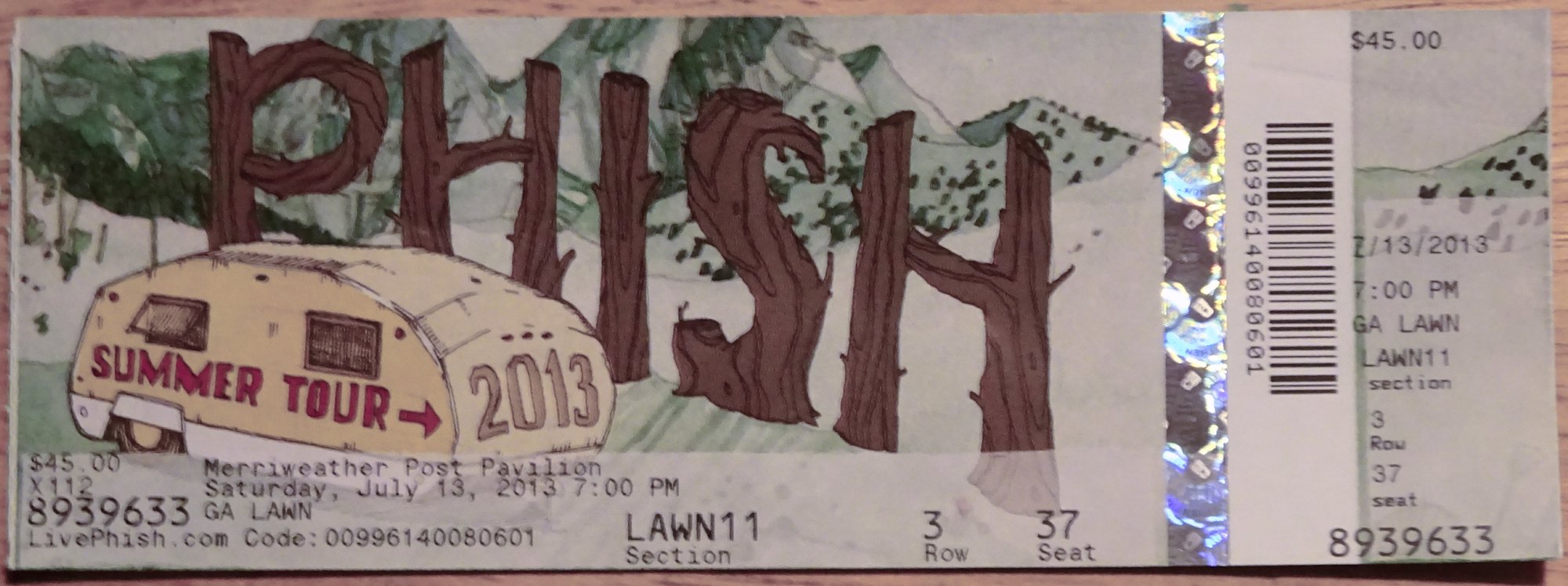 Ticket for 2013-07-13 at Merriweather Post Pavilion