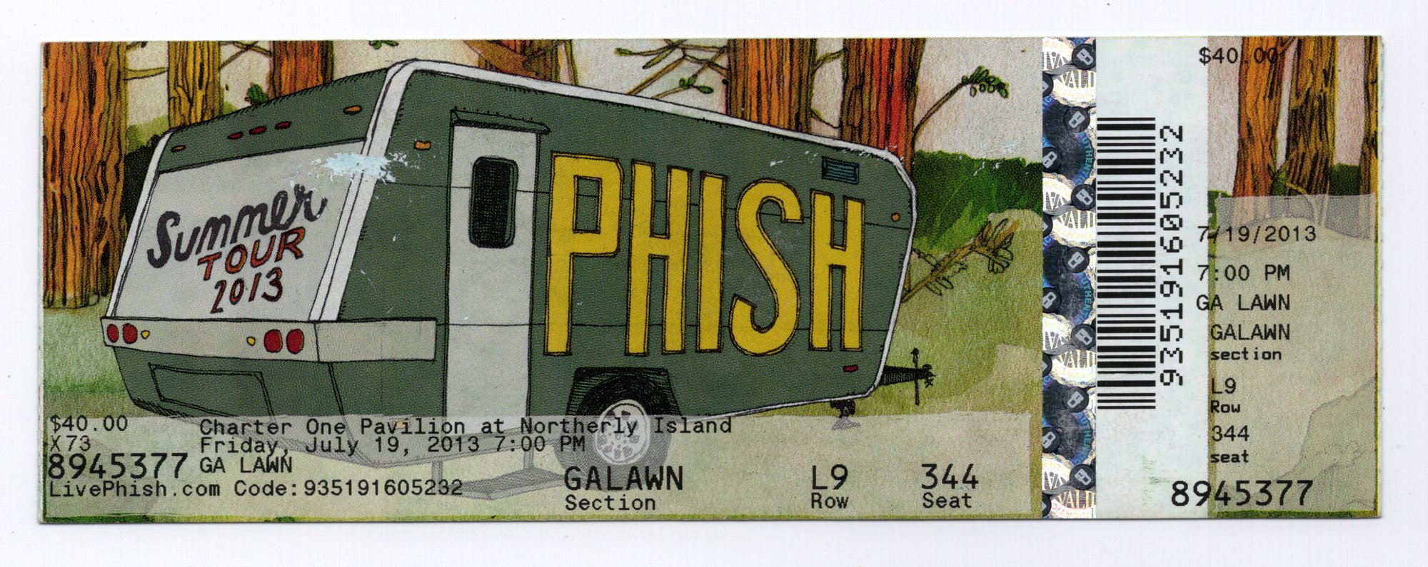 Ticket for 2013-07-19 at FirstMerit Bank Pavilion At Northerly Island