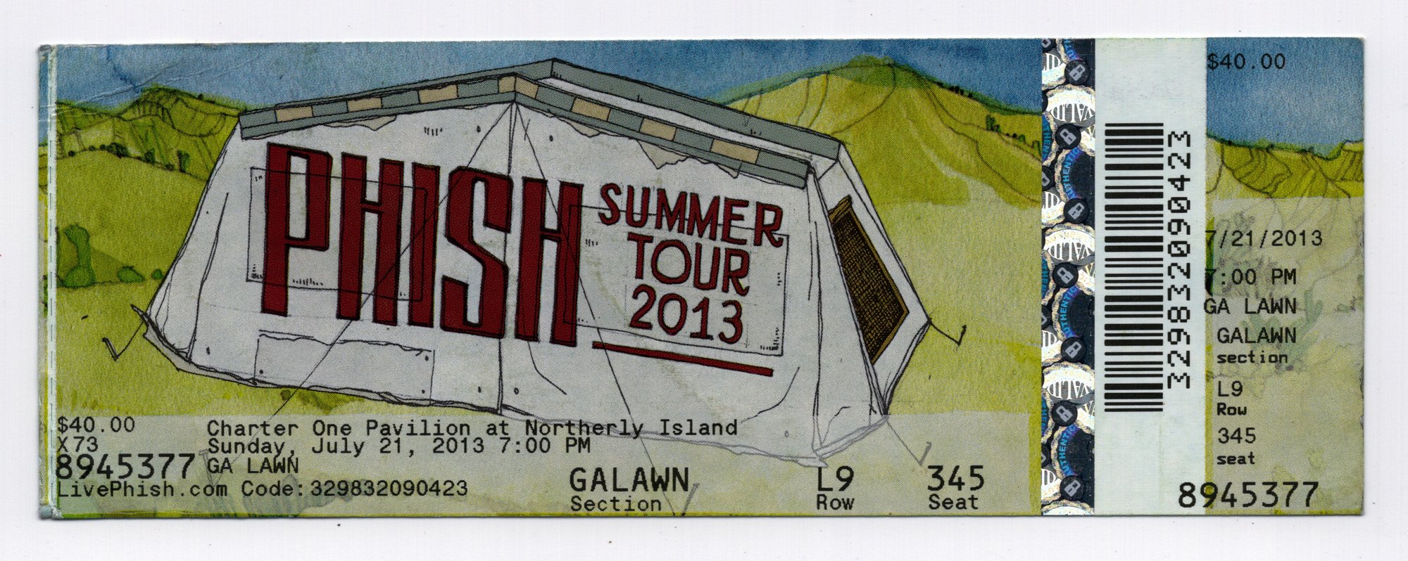 Ticket for 2013-07-21 at FirstMerit Bank Pavilion At Northerly Island