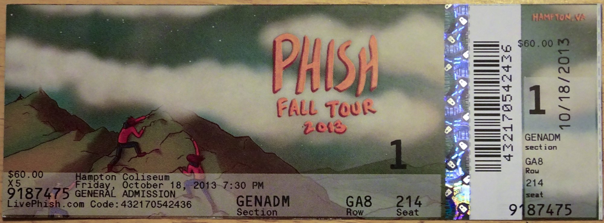 Ticket for 2013-10-18 at Hampton Coliseum
