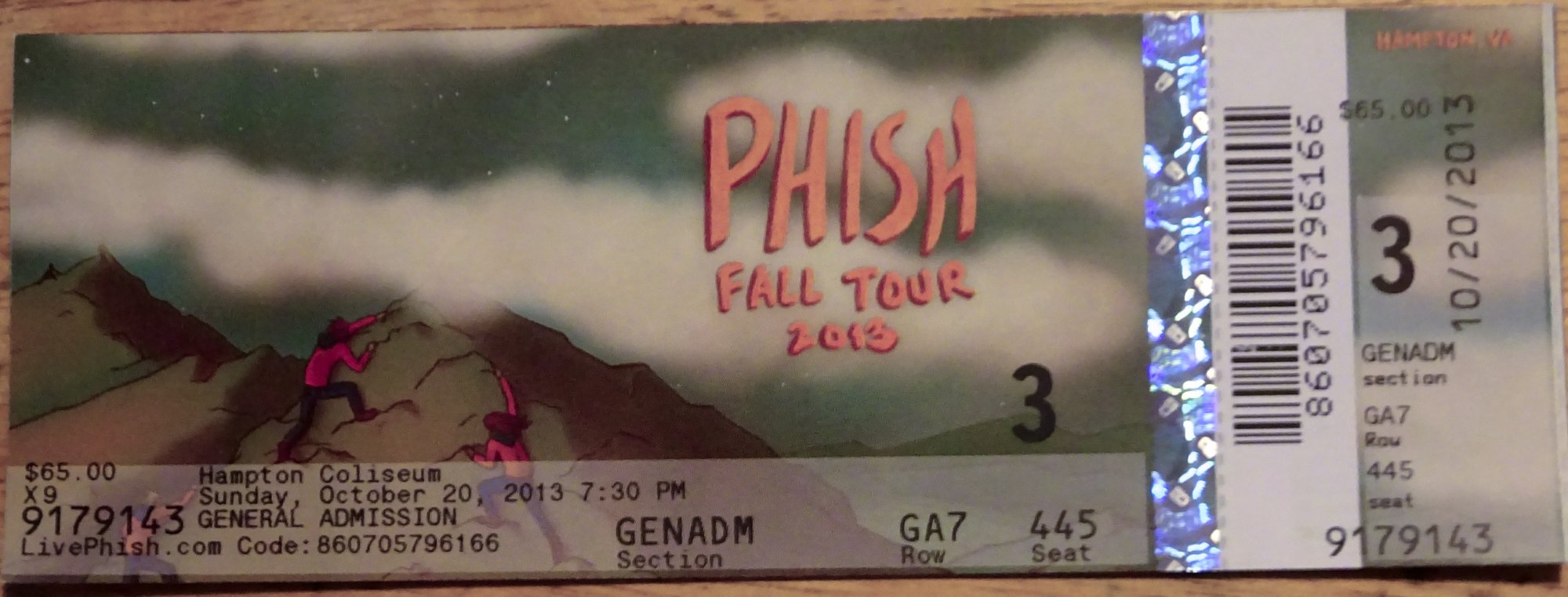 Ticket for 2013-10-20 at Hampton Coliseum