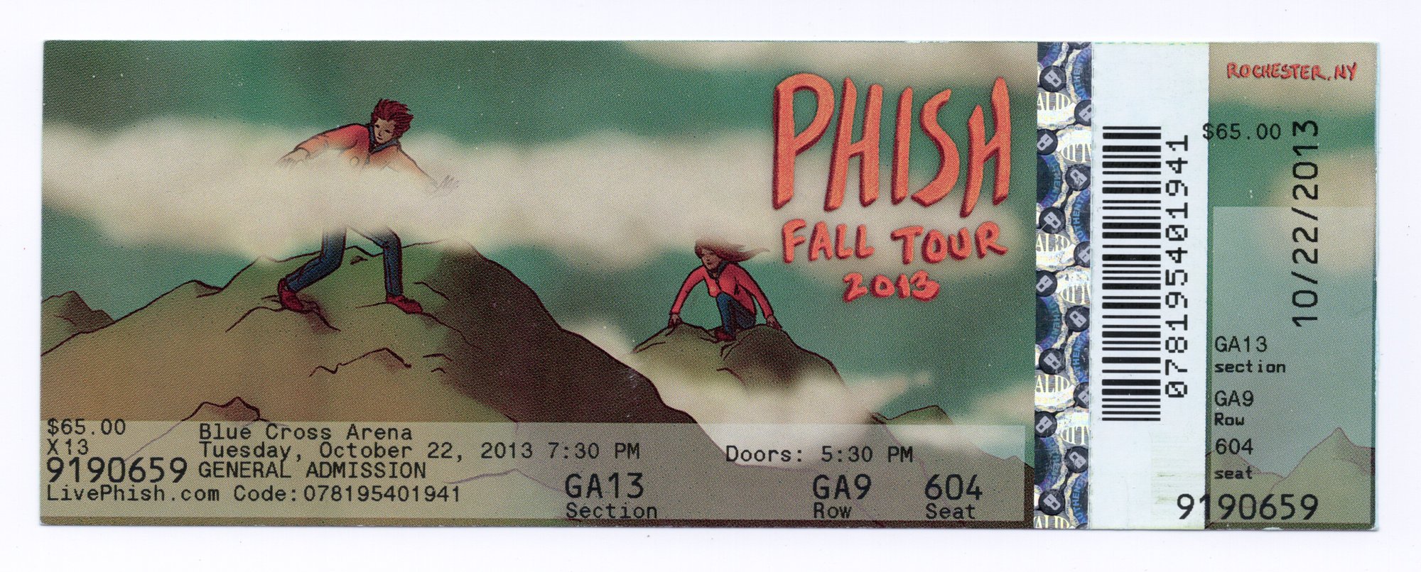 Ticket for 2013-10-22 at BlueCross Arena
