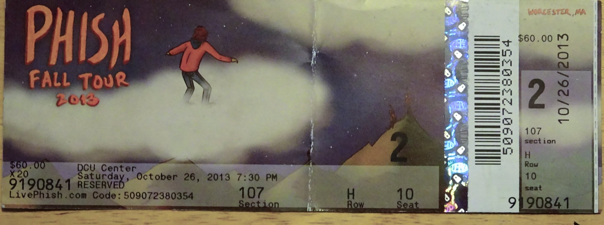 Ticket for 2013-10-26 at DCU Center