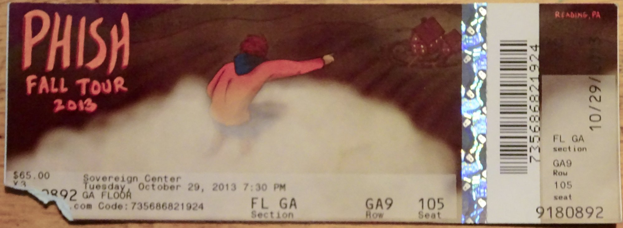 Ticket for 2013-10-29 at Santander Arena