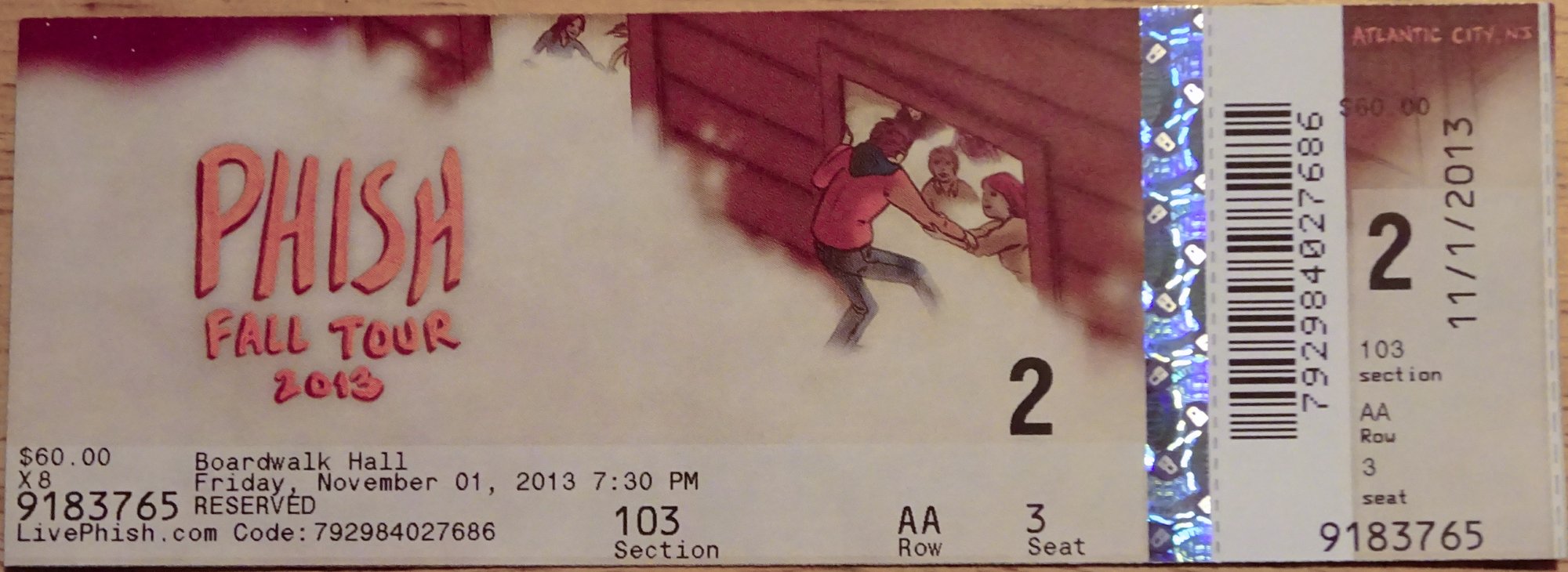 Ticket for 2013-11-01 at Boardwalk Hall