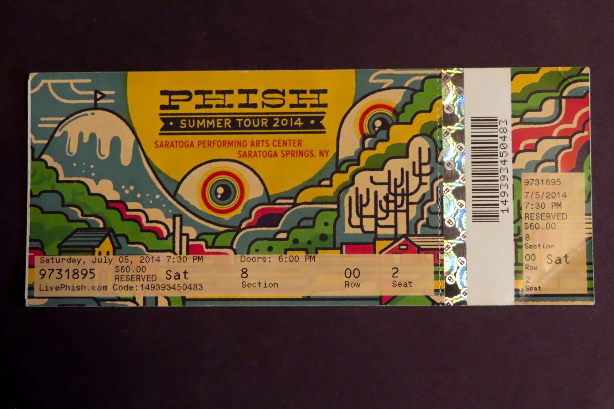 Ticket for 2014-07-05 at Saratoga Performing Arts Center