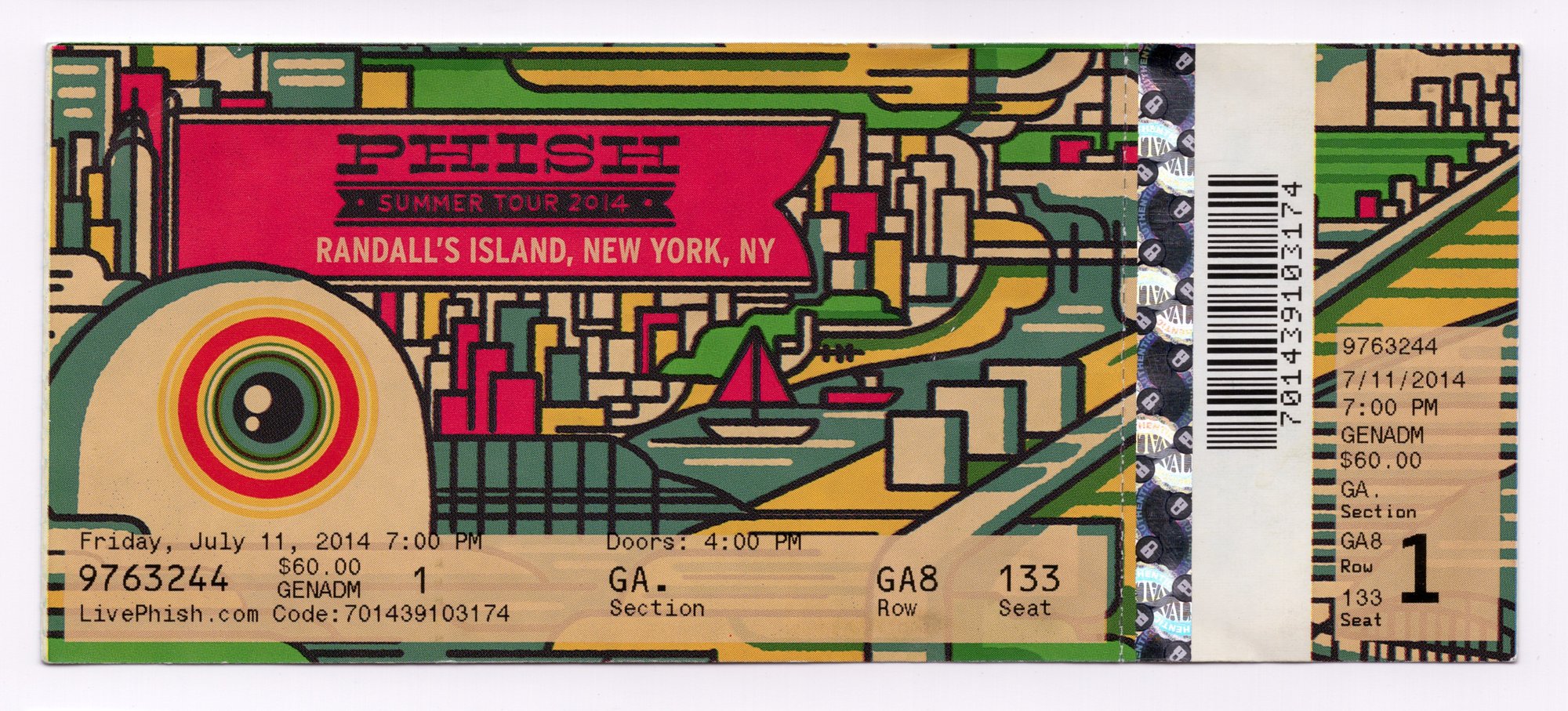 Ticket for 2014-07-11 at Randall's Island