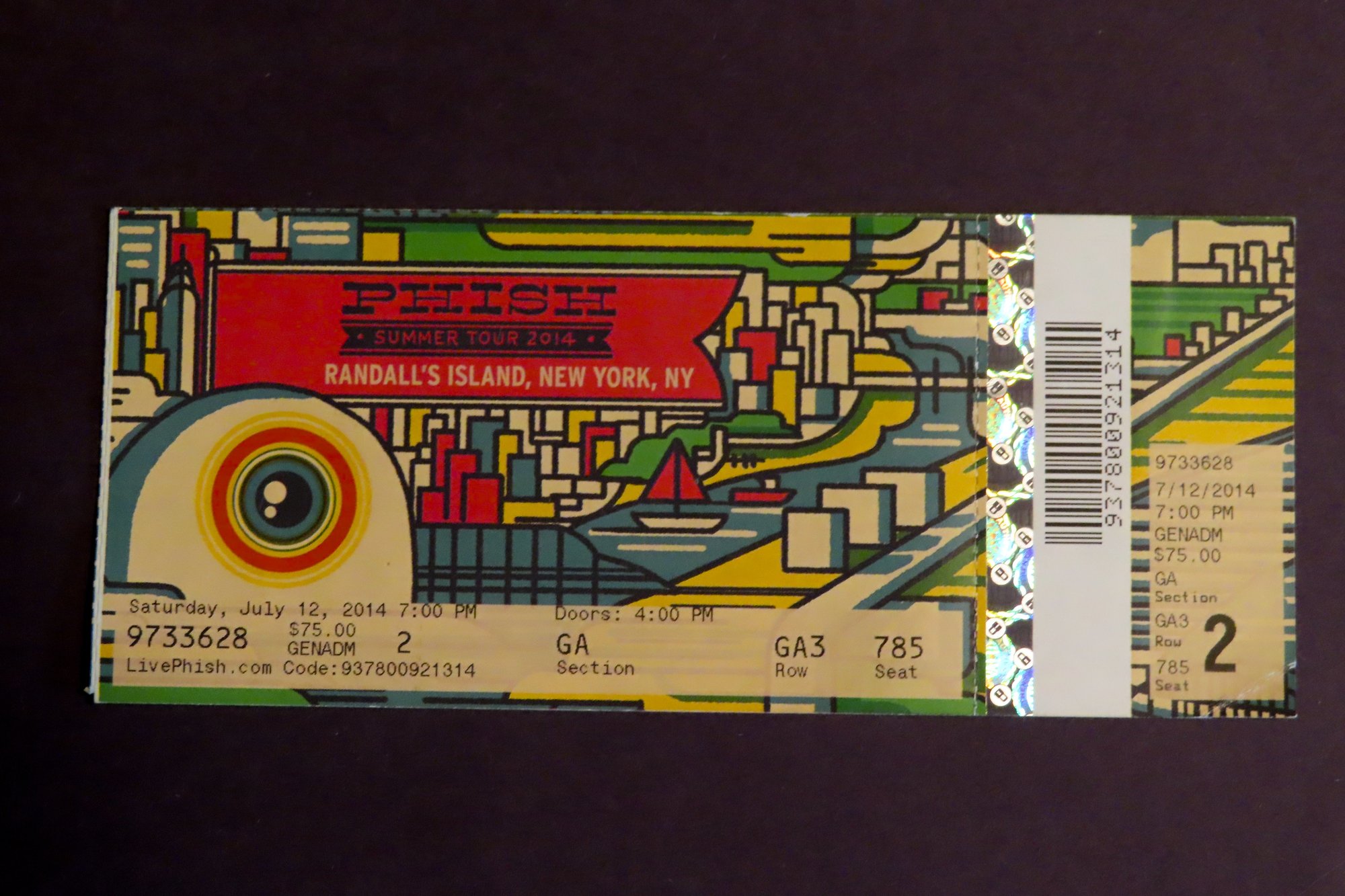 Ticket for 2014-07-12 at Randall's Island