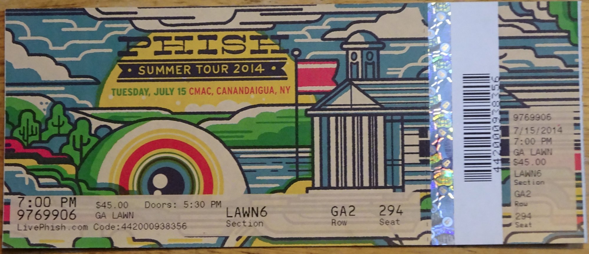 Ticket for 2014-07-15 at CMAC Performing Arts Center