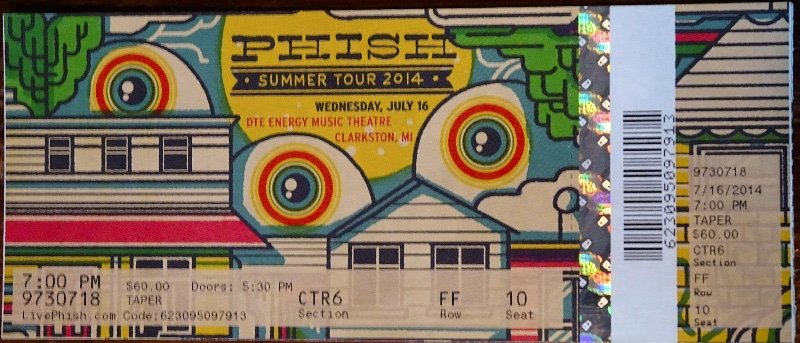 Ticket for 2014-07-16 at DTE Energy Music Theatre