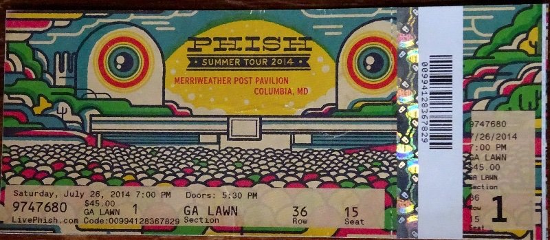 Ticket for 2014-07-26 at Merriweather Post Pavilion