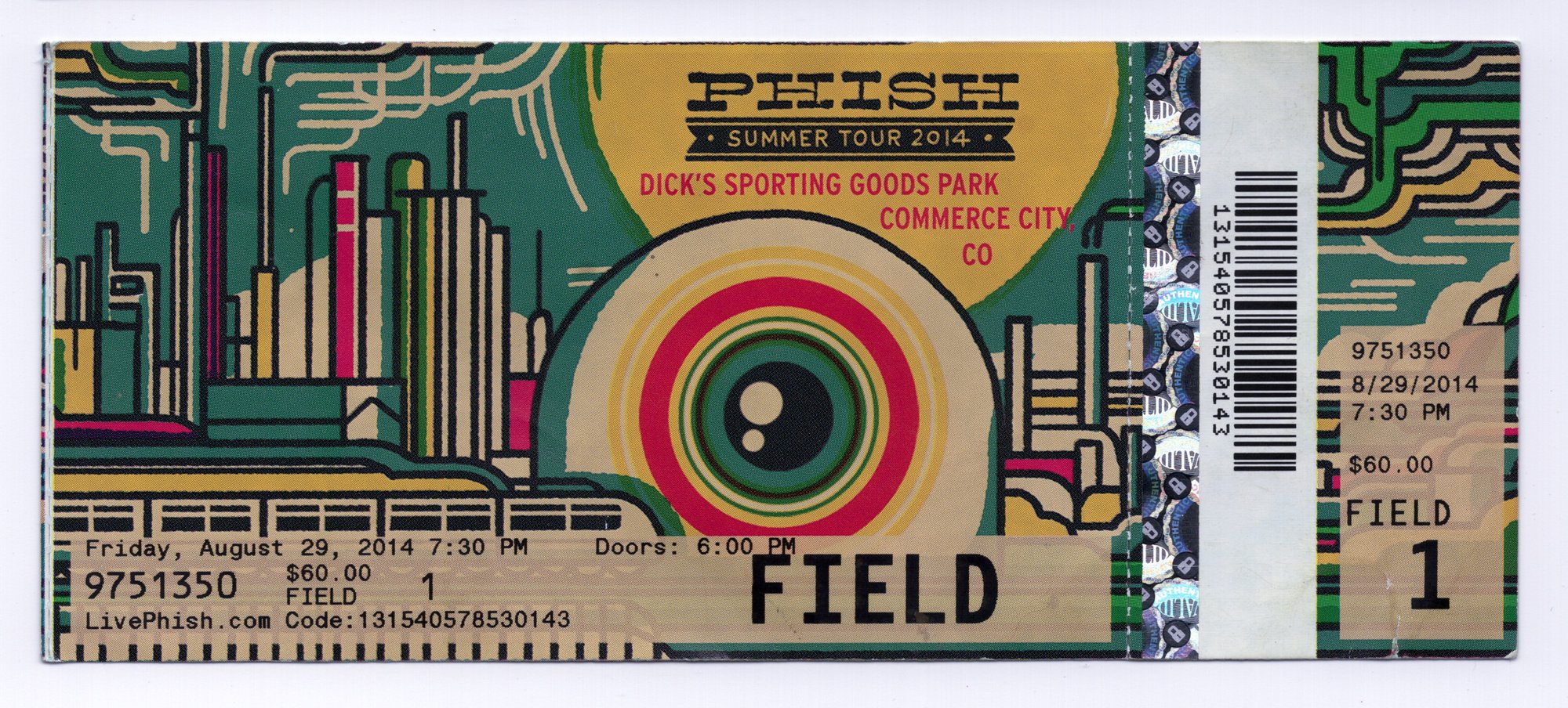 Ticket for 2014-08-29 at Dick's Sporting Goods Park