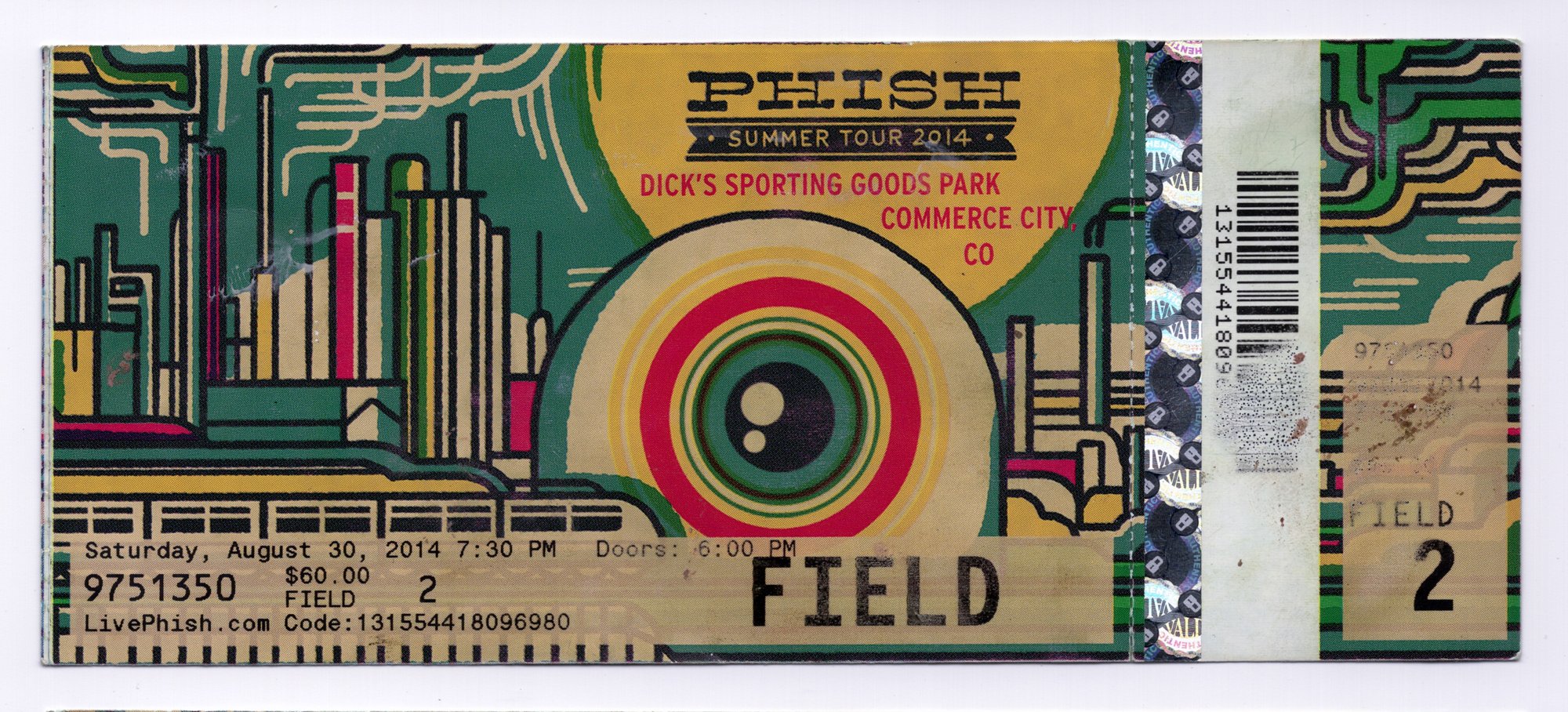 Ticket for 2014-08-30 at Dick's Sporting Goods Park