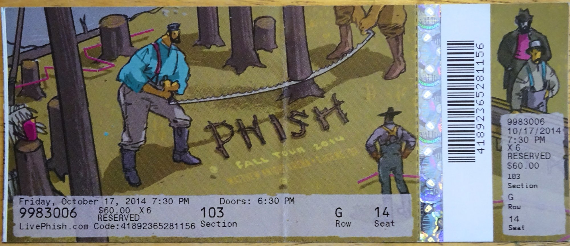 Ticket for 2014-10-17 at Matthew Knight Arena