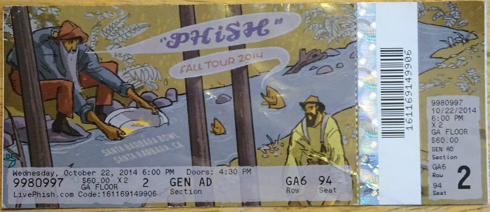 Ticket for 2014-10-22 at Santa Barbara Bowl